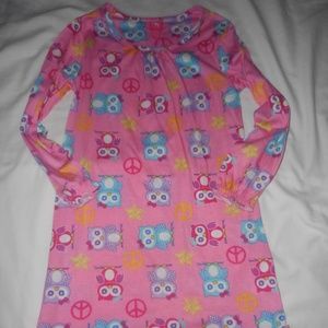 J.Khaki Pink Owl Peace Sign Nightgown